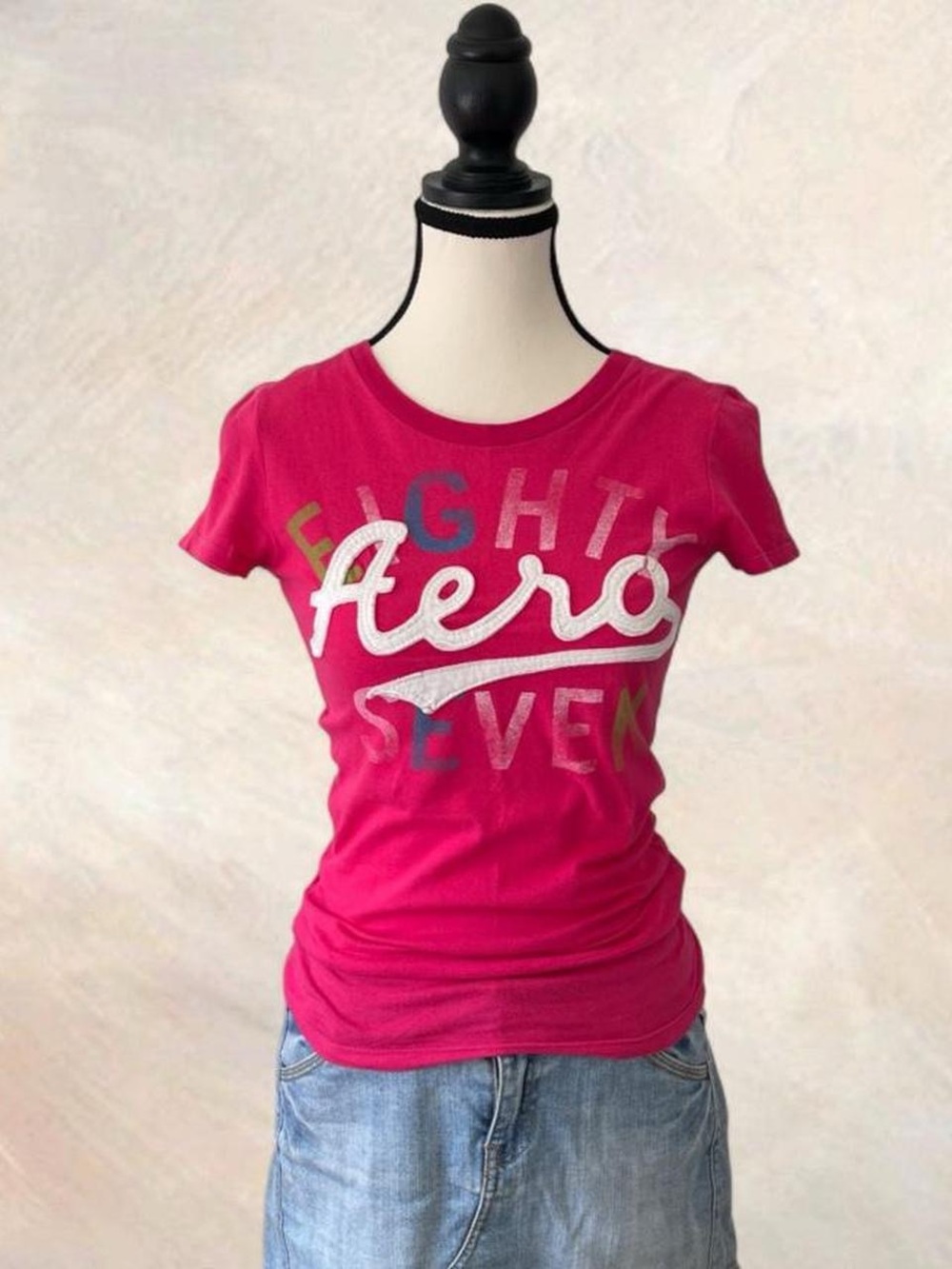 Aeropostale Hot Pink Graphic Logo Tee